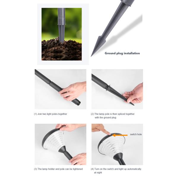 IP65 ODM Waterproof LED Solar Pathway Lights With 2000mAh Battery for yard driveway