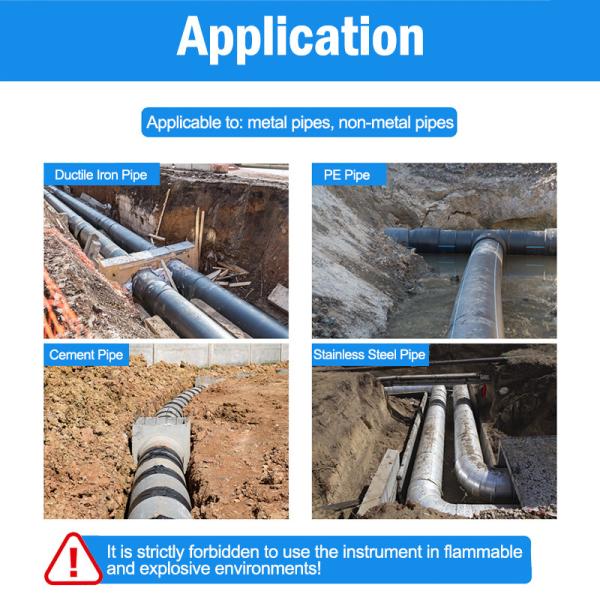 Underground Water Leak Detection Device Metal Plastic Pipe Locating Equipment
