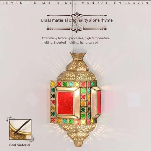 Southeast Asian Hotel Vintage Copper Wall Light With Romantic Style