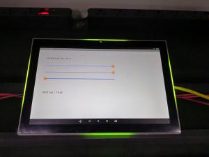 China 10 Inch Glass Wall Installation Android PoE Tablet Customized Adjustable Red Green Blue LED Light Indicator Side Bars wholesale