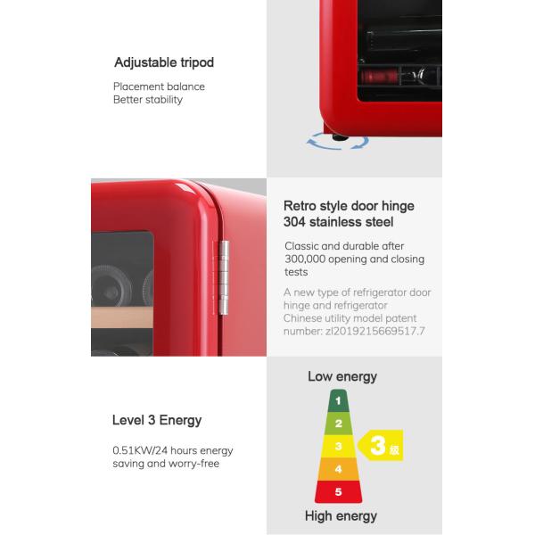 Arc 42L Wine Cooler Refrigerator 1.5 Cu Ft Constant Temperature And Humidity Household