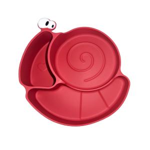 China Suction Silicone Feeding Tray Set Food Grade Infant Feeding Dish Snail Shape wholesale