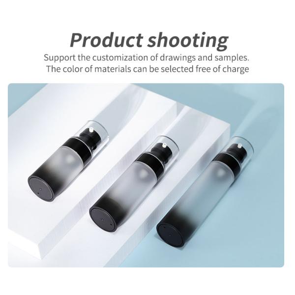 Airless Skin Care Packaging Bottles Black Airless Pump Bottle Base Material ABS Collar Material AS