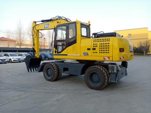 China 0.6cbm Wheel Digger Max. Travel Speed 32km/H Compact Wheeled Excavator 15300kg Operating Weight wholesale