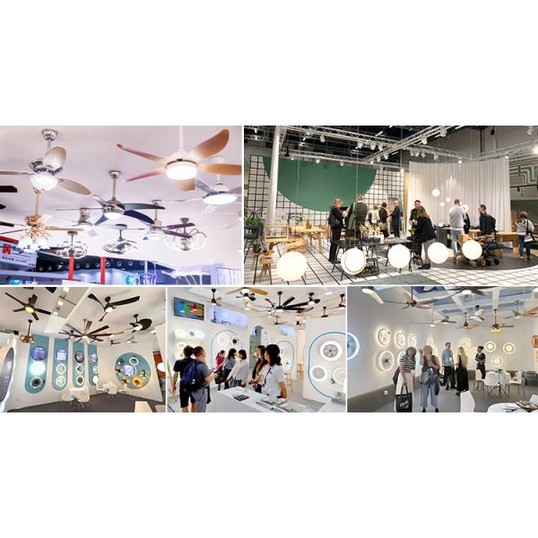 LED Ceiling Fan Lights factory- Low Floor Ceiling Fan 5 Blades Solid Wood Integrated High Wind Ceiling Fan Light 2