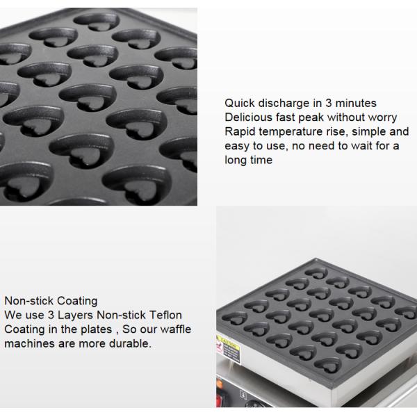 110V Commercial Waffle Maker Machine with Temperature Range of 50-300C and Compact Design