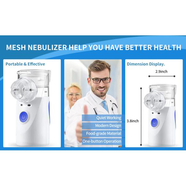 White Handheld Portable Nebulizer Molecular Silent Nebulizer Machine For Adult And Child