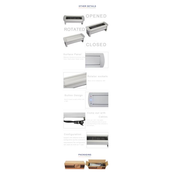 BNT Motorized desk hidden socket with double USB charger port flip up socket