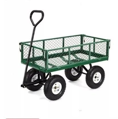 Quality Mesh Sides Steel Heavy Duty Yard Wagon Convenient For Industrial And Shopping for sale