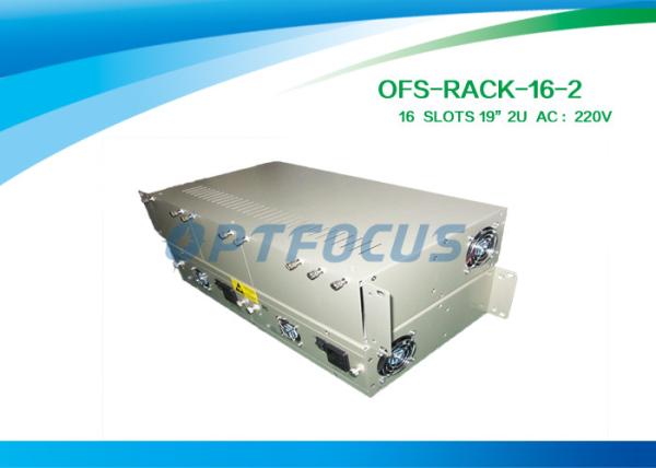 Quality 19'' Fiber Media Converter Rack 16 Slots 2U AC220V DC - 48V  Card Module Type for sale