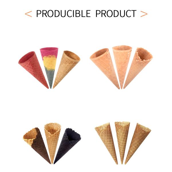 7kg / Hour Ice Cream Cone Production Line Biscuit Making Machine 47 Cast Iron Baking Templates