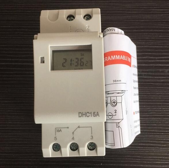 High quality DHC15 Weekly Programmable Digital Electronic Timer AHC15T 50Hz 24 Hour Digital Time Switch Din Rail Timer Switch