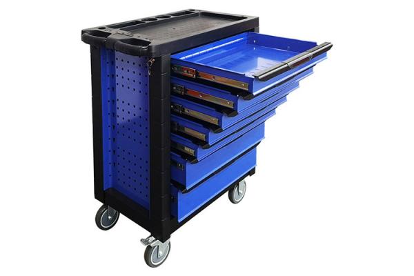 Quality Heavy Duty Black Blue 7 Drawer 27 Inch Tool Cabinet Rolling Storage for sale