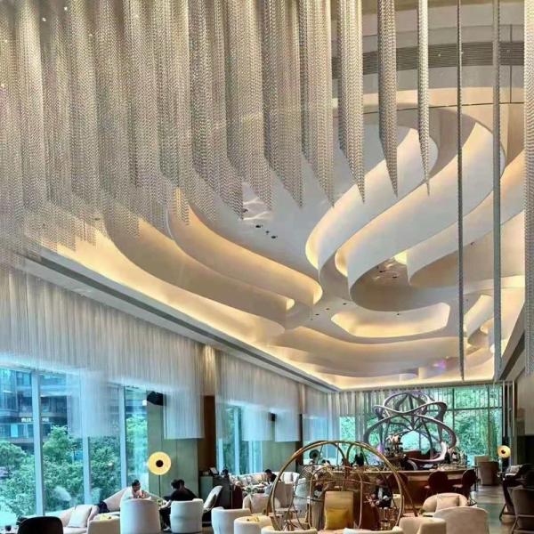 Rectangular Silver Aluminium Chain Fly Screen Hangs For Room Divider