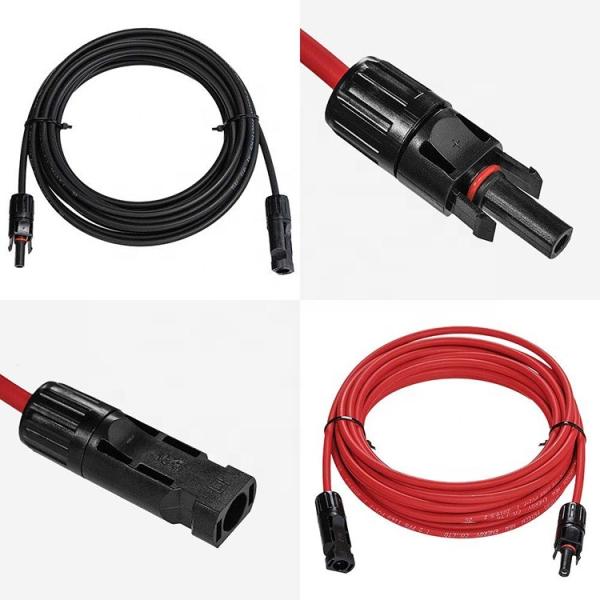 IP68 IEC60502 PV Solar Cable 4mm2 6mm2 Male Female Solar Panel Connector