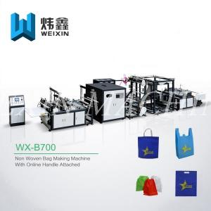Full Automatic Non Woven Box Bag Making Machine With Online Handle Attach