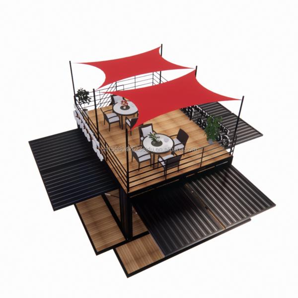 Shop 20ft Park BBQ Container Mobile Portable Assembly Coffee Bar Wooden House with 50/75/100mm Wave Sandwich Panel Walls
