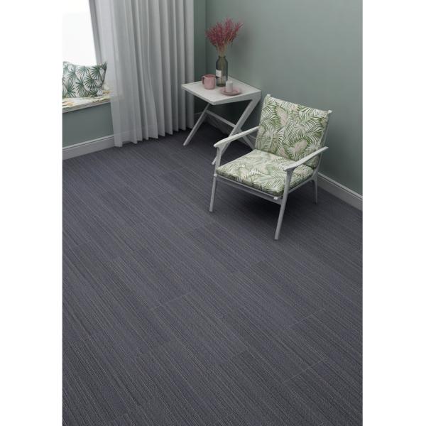 Dark Grey Carpet Vinyl Flooring Waterproof 4mm Click Stone Plastic Composite For Office Greenpy SY-C1012