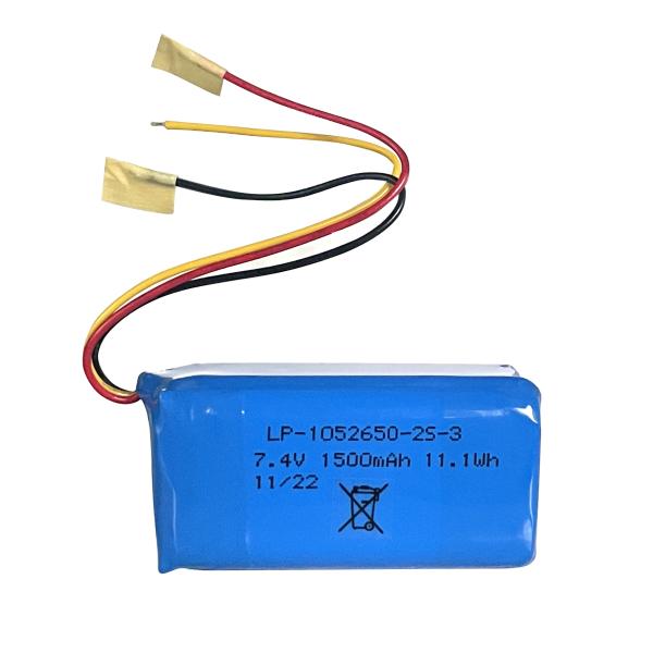 Manufacturer Customized Pack LP-1052650-2S-3 7.4V 1500mah Factory Price Lithium Ion Batteries Pack Rechargeable