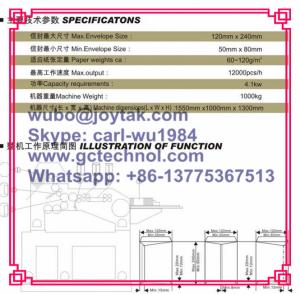 China Economic pocket envelope making machine flat bag making machine max output 12000pcs/h Max envelope 120x240mm wholesale
