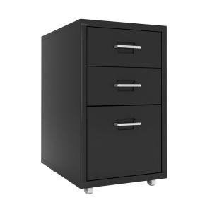 China KD Structure Black Movable 3 Drawers Makeup Storage Cabinet on sale