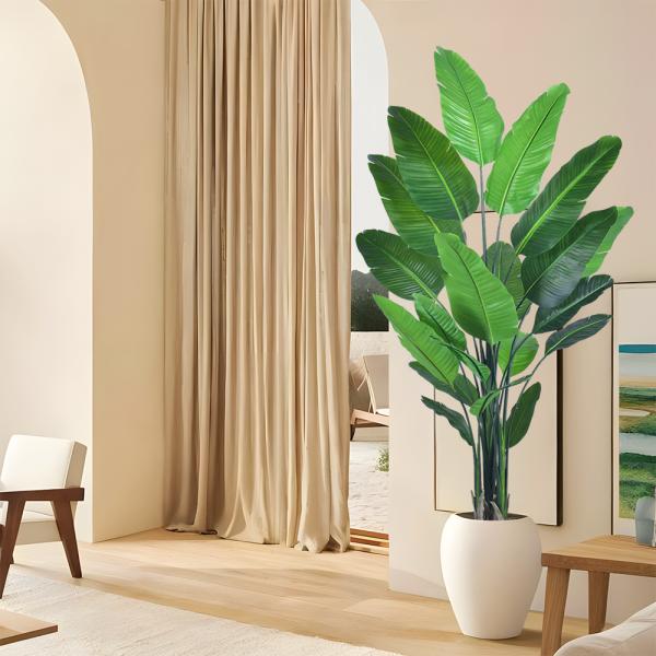 Faux Traveller's Palm Tree (artificial birds of paradise plant​) - 180cm/210cm Realistic PE Leaf Artificial Plant for Indoor Outdoor Decor