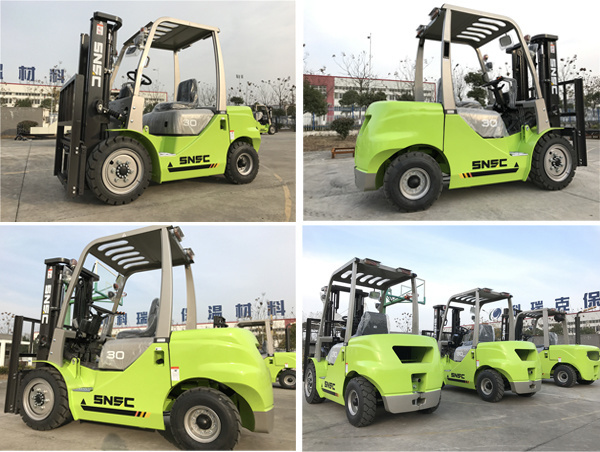 3 Ton SNSC Forklift Lift Trucks 3000kg Diesel Forklift Truck For Sale