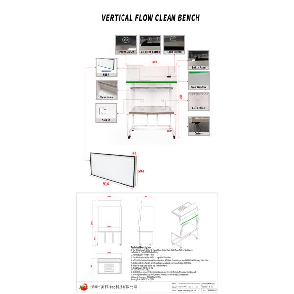 MRJH Desktop Laminar Flow Hood Clean Room Horizontal Air Flow Hood