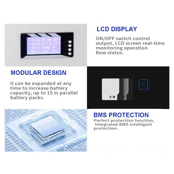 51.2V 10kWh Wall Mount Lifepo4 Battery AKKU 6000 Cycles 5kWh 15kWh 30kWh