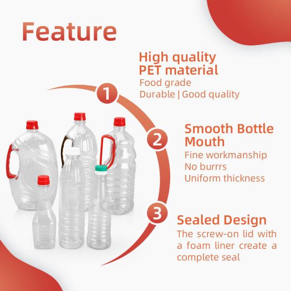 Clear Plastic Sauce Bottles Food Grade Cylinder Packaging 1000ml-1800ml Capacity