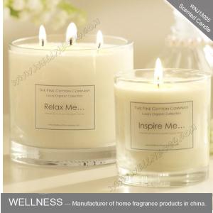 scented three cotton wick soy wax candle in clear glass jar  with gift box