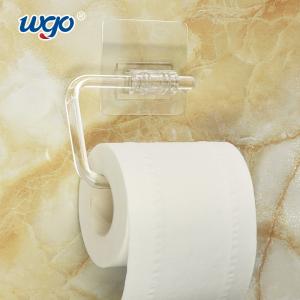 China Self Adhesive Wall Mount Bathroom Sets Clear Toilet Paper Roll Holder Stand wholesale