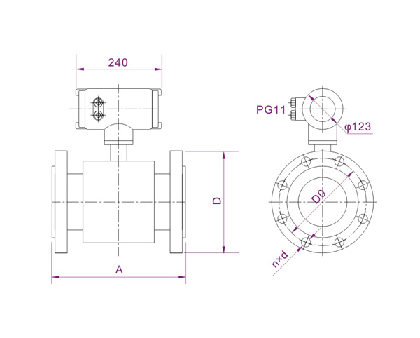 Insertion Sea Water LCD Display Electromagnetic Flow Meter With 4-20mA