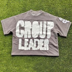 China Vintage Acid Wash Graphic Screen Printing Cropped Men's T-Shirt Printed S-5XL or Custom wholesale