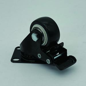 40MM Swivel Plate Caster Wheels Polyurethane Non Marking Locking Stem
