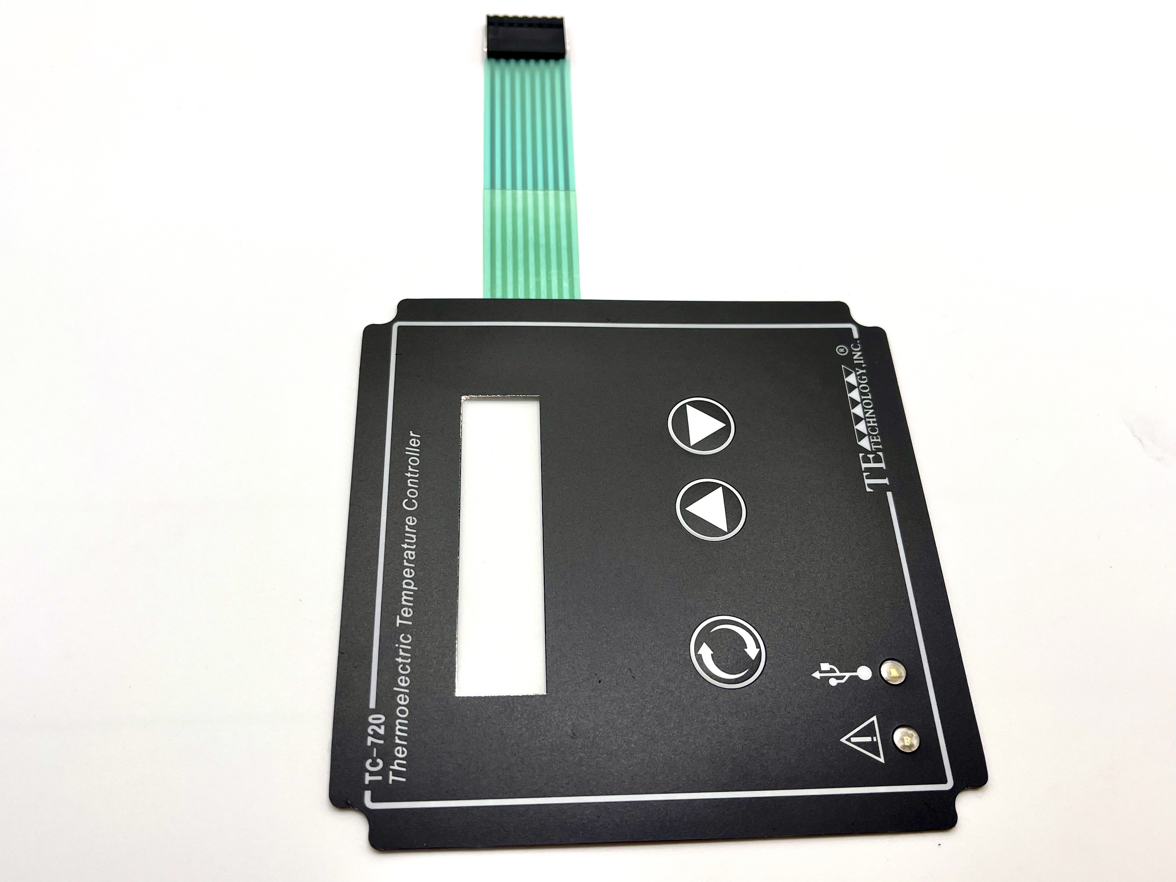 High Brightness Green LED Backlit Key Membrane Switch With 3M External Adhesive