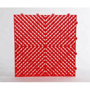 China Red Rot Proof Interlocking Garage Carpet Tiles Load 2500N wholesale