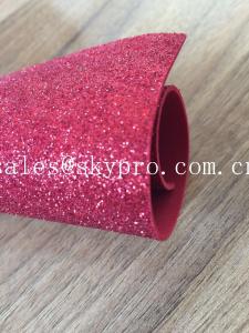 China Sparkly Red Printed Glitter EVA Foam Sheet With Non Discoloring Adhesive Ethylene Vinyl Acetate on sale