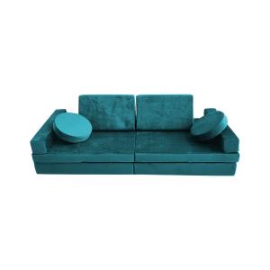 China Luxury Velvet Fabric Play Couch Set High Density Foam Modular Sectional Sofa wholesale
