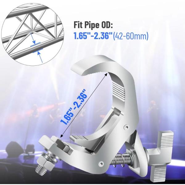 50mm-60mm Silver Aluminum Clamps Foldable Truss Clamps Corrosion Resistant