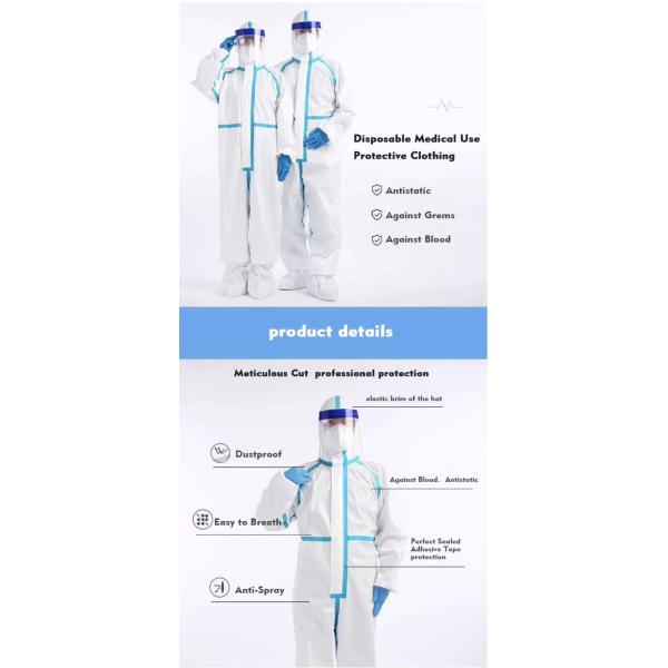 Medical Protection Suit Safety Clothing Anti-Contamination From Virus Personal Disposable Anti Virus Protective Clothing