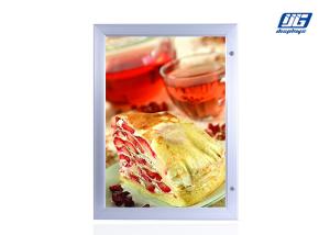 12V Lockable Light Box , Open Door LED Illuminated Menu Display Case