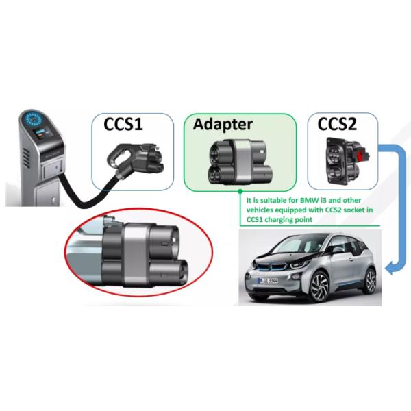 125A CCS2 TO CCS1 Adapter use for CCS1 Standards Car Charge on CCS2 Station