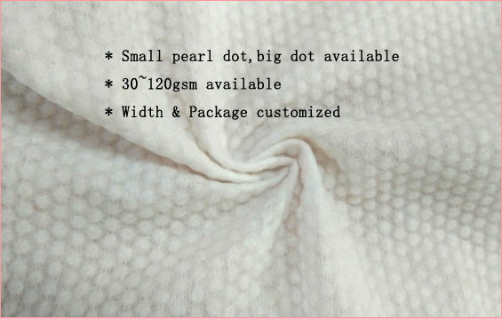 Customized Non Woven Roll , Pearl Dot Spunlace Nonwoven Fabric Ventilating