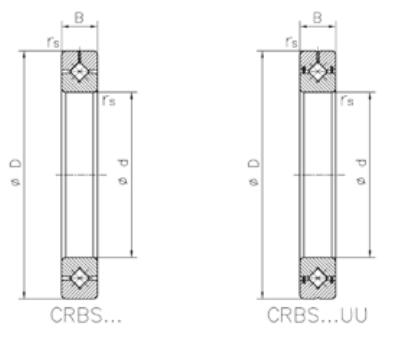CRBS 5008 UU CC0P5 super-thin section cross roller bearing made in china 50X66X8mm