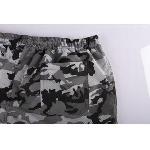Olive Camouflage Mens Elastic Waist Board Shorts