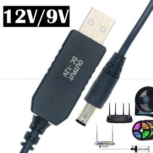 China Multi Function 5V USB to 12V 9V DC 5.5x2.1mm Boost Set Up Power Converter USB Cable for Wifi Router Speaker Lamp on sale