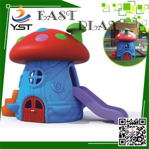 China Single Plastic Kids Backyard Slide , Mushroom House Childrens Play Slide wholesale