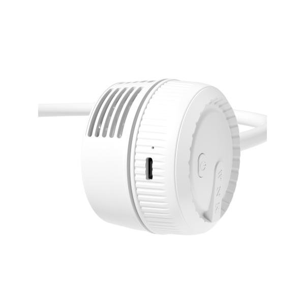 Soft Wind In Three Levels 360-degree Airflow Universal Hose 1000mAh Battery TYPE-C Charging Portable Fans In White And Mint Green