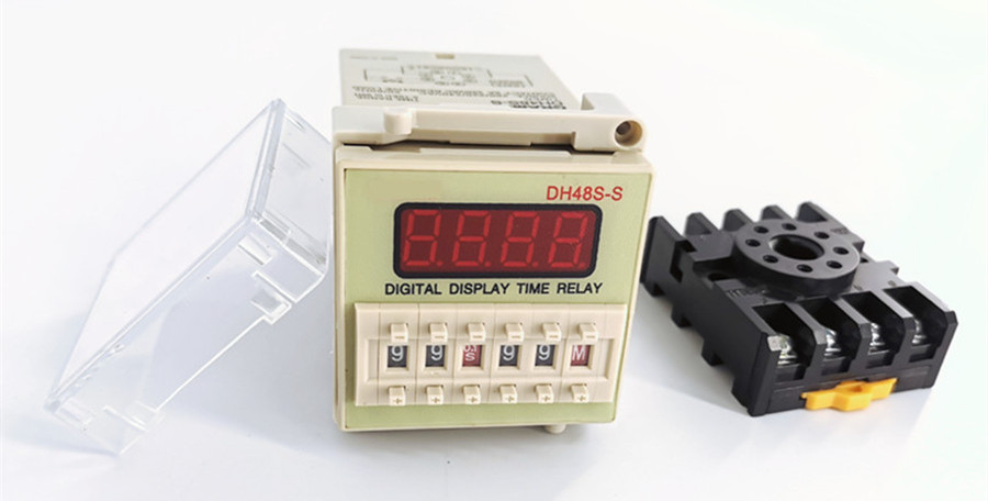 DH48S-S110V 220V 380V AC 24V 12V DC 0.01S - 99H 99M 8 Pins Digital Timer Switch Time Delay Relay with Base Socket